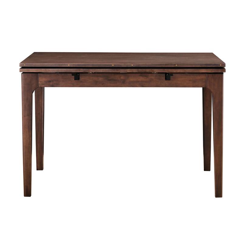 Furniture of America Abigail IX Mid-Century Modern 5-Piece Walnut 53-inch 2-Leaf Extendable Counter Height Dining Set