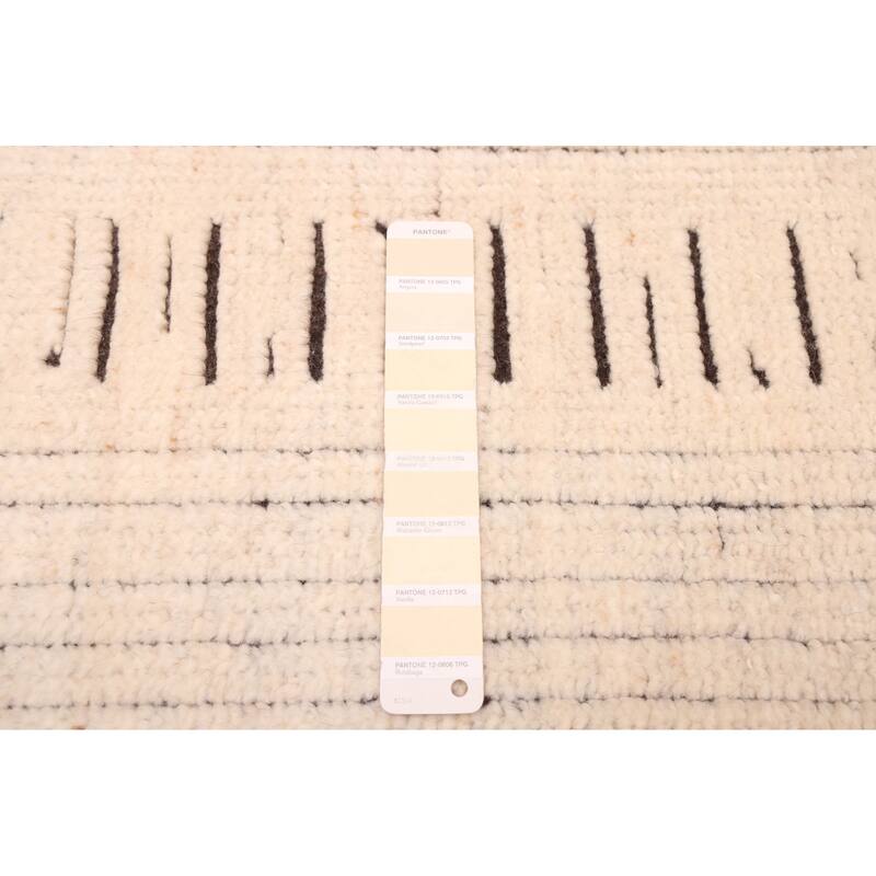 ECARPETGALLERY Hand-knotted Tangier Cream Wool Rug - 5'2 x 8'0