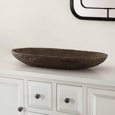 SAFAVIEH Trellen Decorative Faux Wood Long Bowl (Set of 2) - 19.9" W x 8.7" L x 3" H