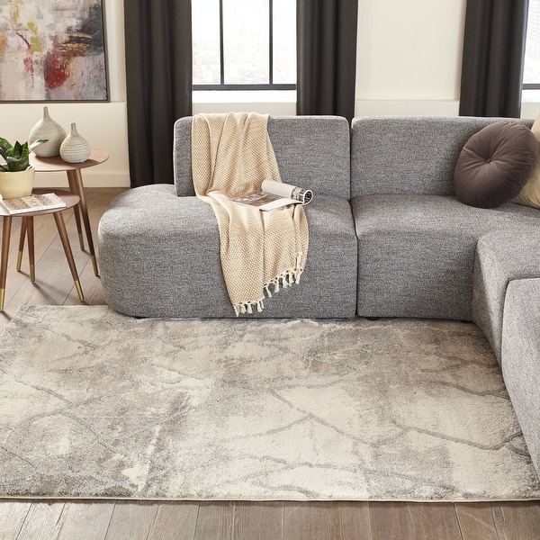 Shop Momeni Matrix Polyester And Polypropylene Machine Made Grey Area Rug 9 10 X 12 10 Overstock 21144100