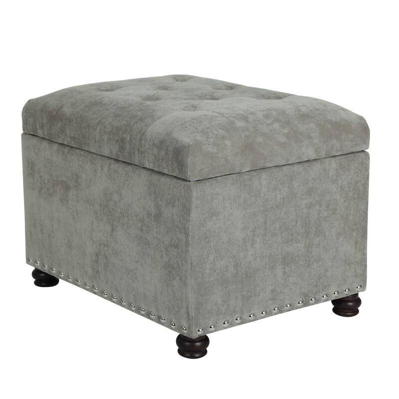 Adeco High End, Classy, Tufted Storage Bench, Ottoman Footstool