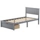 preview thumbnail 16 of 15, Twin Size Platform Bed with Under-bed Drawers, Extra Legs for Stability, White