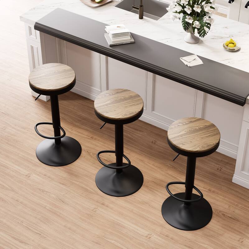 Bar Stools set of 2, Swivel Bar Chairs with Footrest for Kitchen Island