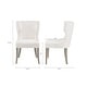 preview thumbnail 6 of 5, 37.25"H Upholstered Polyester Wingback Dining Chair with Piping Detail and Solid Wood Legs