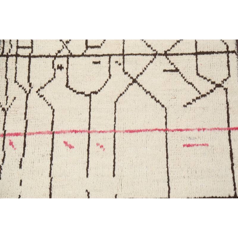 Tribal Moroccan Oriental Home Decor Area Rug Hand-knotted Wool Carpet - 4'1" x 6'7"