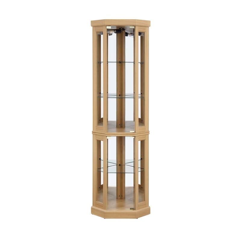 Corner Curio Cabinet with Lights-Stylish Glass Display Case for Living Room, Bar Storage & Collectibles
