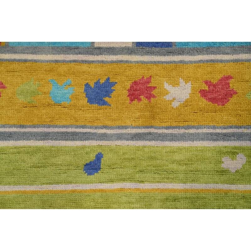 Vegetable Dye Wool Gabbeh Turkish Area Rug Handmade Wool Carpet - 8' 9'' X 6' 0''