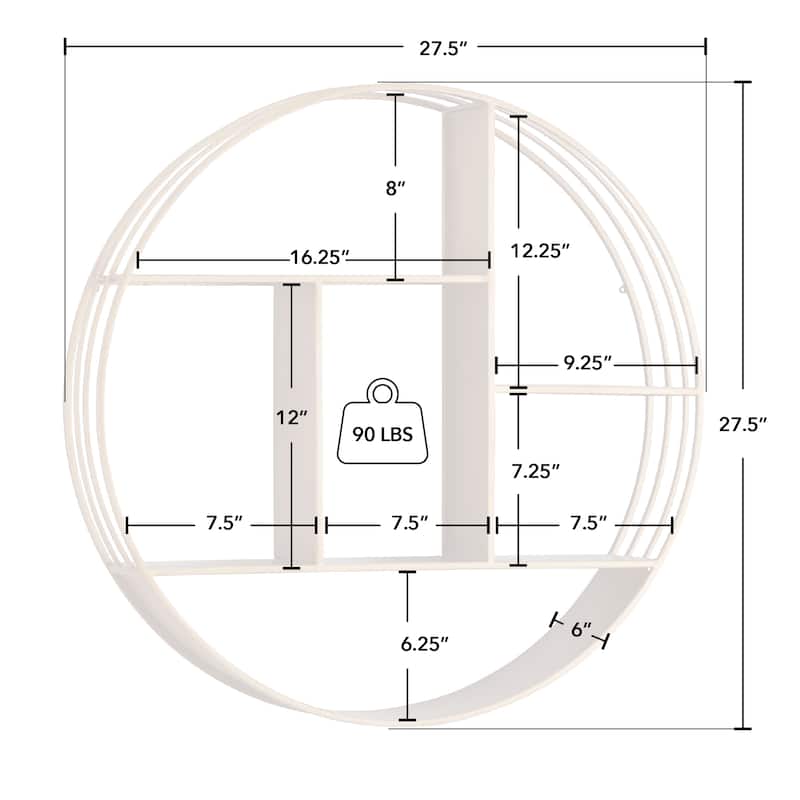 FirsTime & Co. Brody Industrial Circular 27.5-in. Metal Shelf