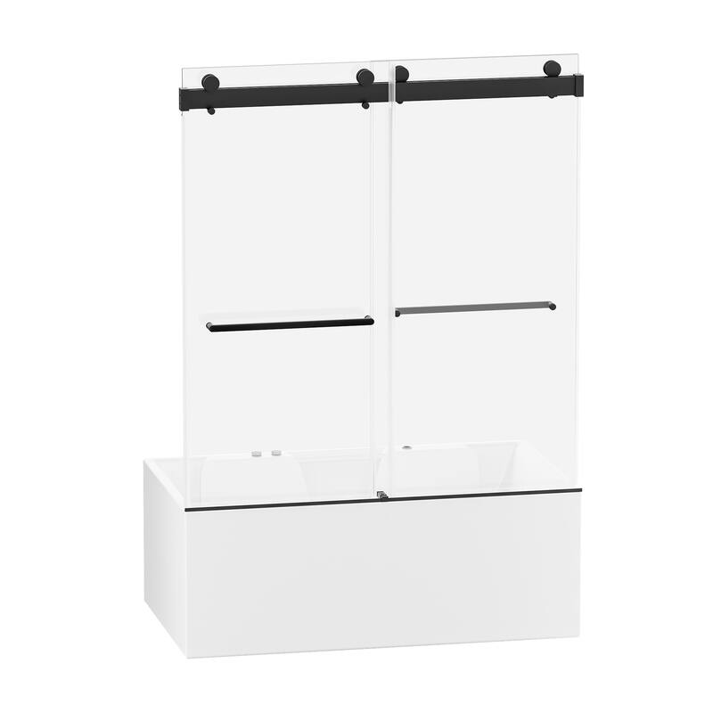 Frameless Double Sliding Tub Door