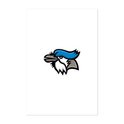 Blue Jay Head Mascot Illustrations Birds Art Print/Poster - Bed Bath ...