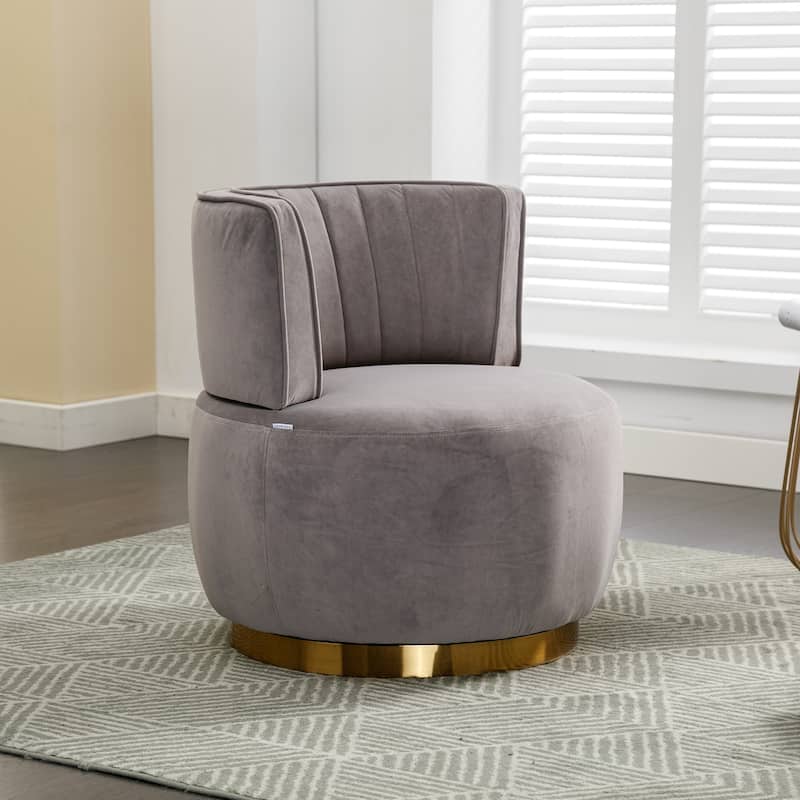 360 Degree Swivel Round Barrel Accent Sofa Arm Chairs.