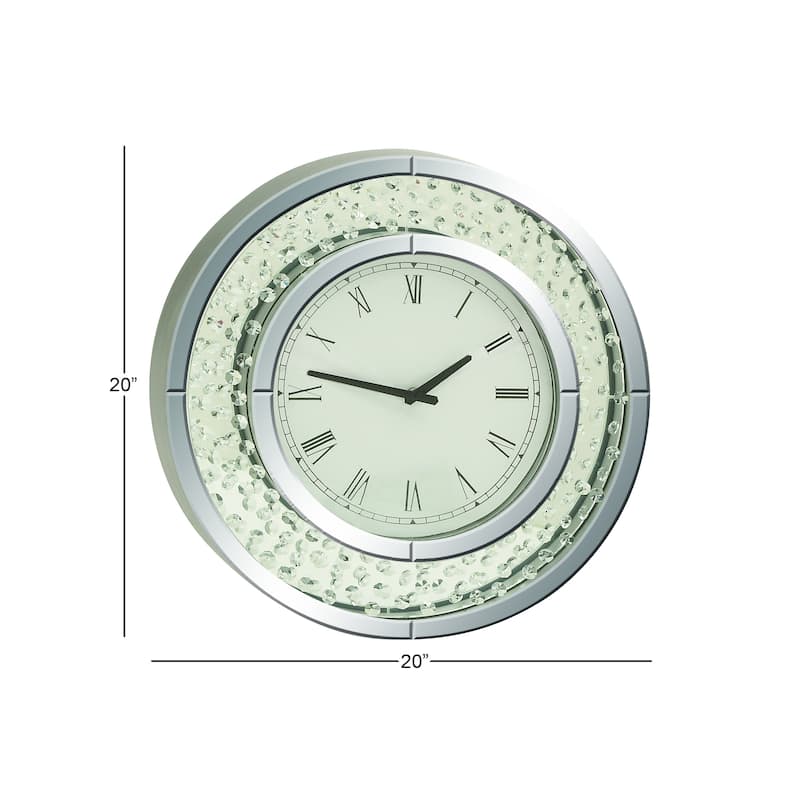 White MDF Glam Wall Clock No Theme 20 x 20 x 2