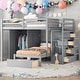 preview thumbnail 16 of 28, Storage-Savvy Design Full Over Twin Bunk Bed with Wardrobe, Drawers Gray