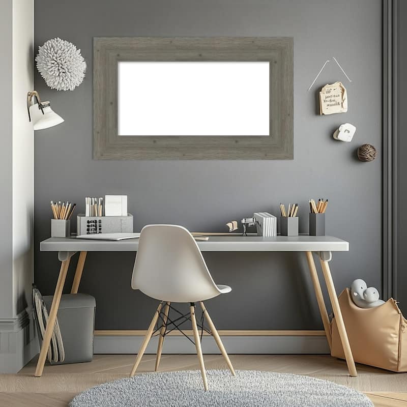 Amanti Art Fencepost Brown Framed Dry Erase Magnetic Board
