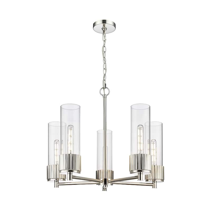 Innovations Lighting Bolivar - 5 Light 12" Chain Hung Chandelier. - Clear/Polished Nickel