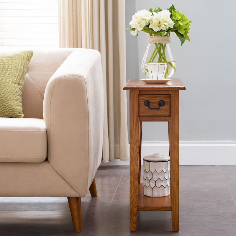 Leick Home One Drawer Narrow Side Table with Shelf