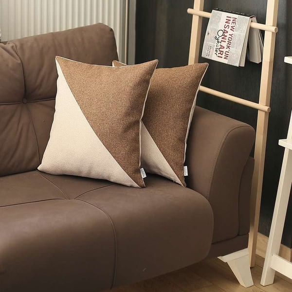 Set Of 4 White And Tan Diagonal Pillow Covers Set Of 4 White And Tan Diagonal Pillow Covers