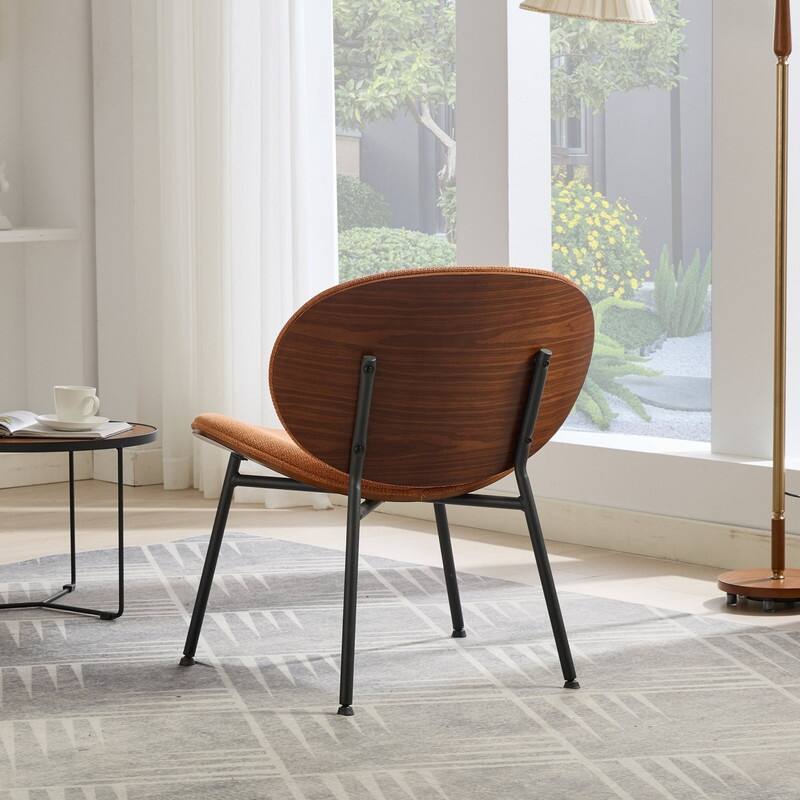 Mid-Century Modern Shell Accent Chair with Tripod Base in Walnut Finish