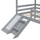 preview thumbnail 6 of 11, Twin Low Loft House Bed with Slide, Ladder, Safety Guardrails, House Roof Frame