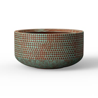 Round Concrete Bowl Planter with Drainage Hole and Enhanced Interior - 16.5 x 8