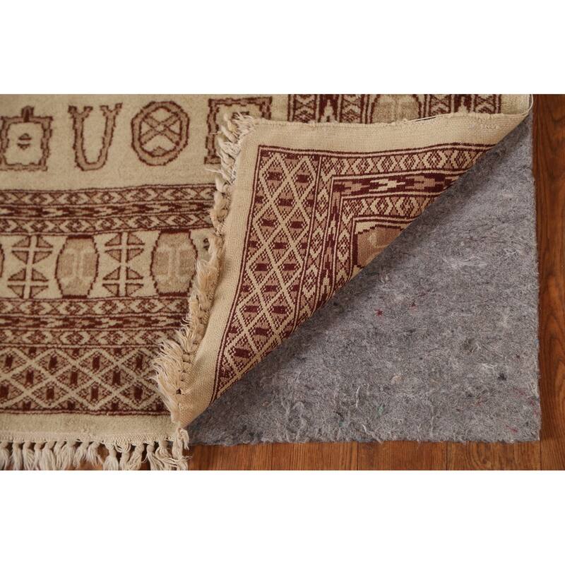 Hand Knotted Oriental 100% Wool Carpet Traditional Animal Pictorial Beige & Ivories Bokhara Area Rug - 6' 3'' X 4' 2''