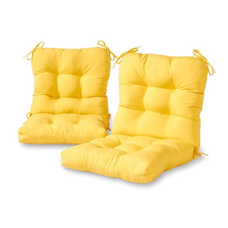 21 x 42-inch Solid Color Outdoor Seat/Back Chair Cushions (Set of 2) (Cushions Only) - Sunbeam