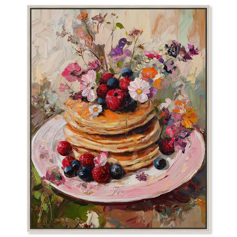 Raspberry Pancakes II Canvas by Art Remedy - 20" x 24" - Silver