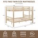 preview thumbnail 6 of 40, Full over Full Wooden Bunk Bed, High Guardrail,Ladder, No Box Spring