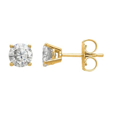 Lab Grown 1/3 Ct Round Diamond Stud Earrings, SI2 clarity, D E F color, in 14K Yellow Gold by Versil