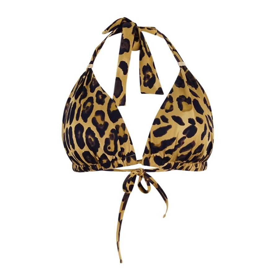 leopard print halter neck swimsuit