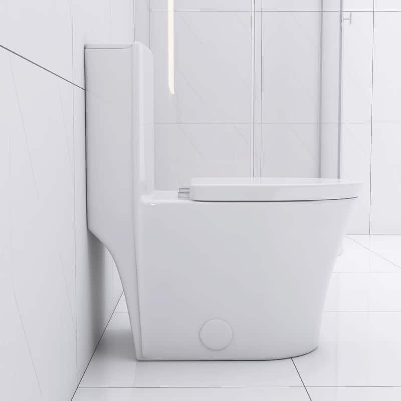 Elongated One Piece Toilet White