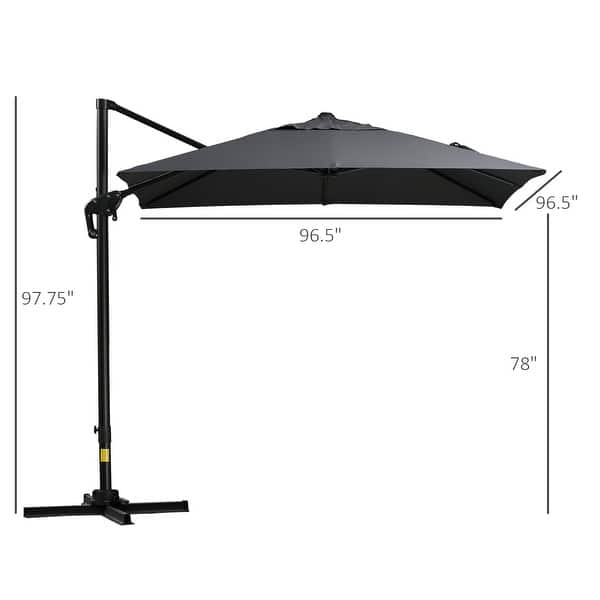 8 ft aluminum square cantilever offset patio umbrella in midnight 9 Feet Outdoor Umbrella Offs SpaChemGuy This versatile umbrella features an adjustable curved pole and a convenient base with wheels PURPLE LEAF 8 ft. Square