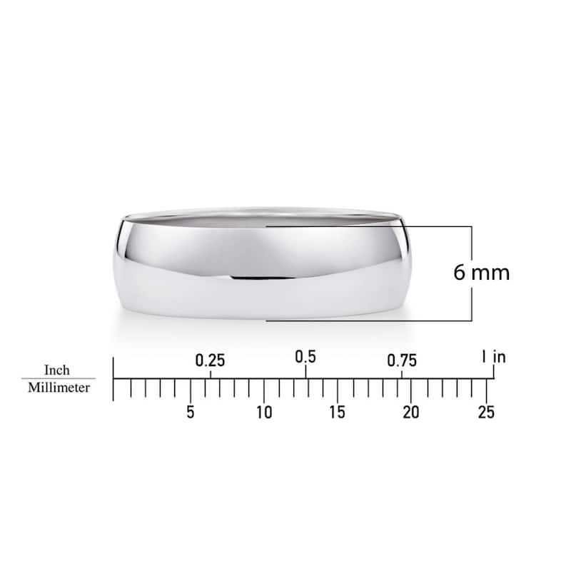 Clover White Gold High-Polish Classic Wedding Band 4-6mm