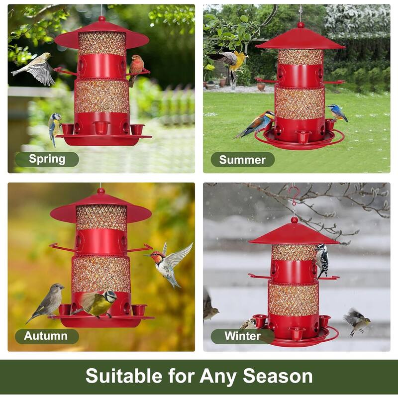 Metal Hanging Hopper Bird Feeder