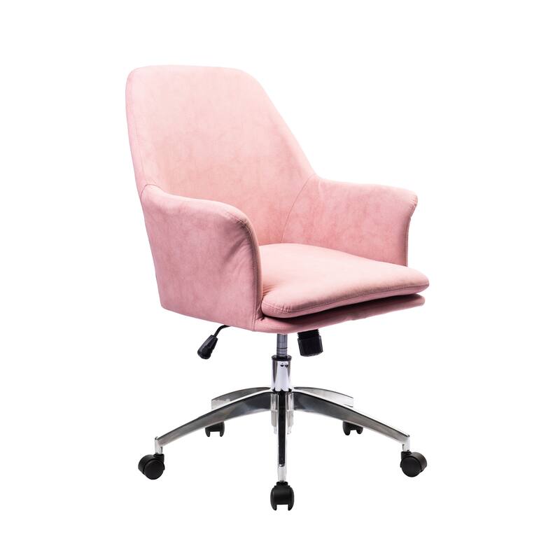 Porthos Home Nadea Adjustable Office Chair, Microfiber Upholstery - Pink