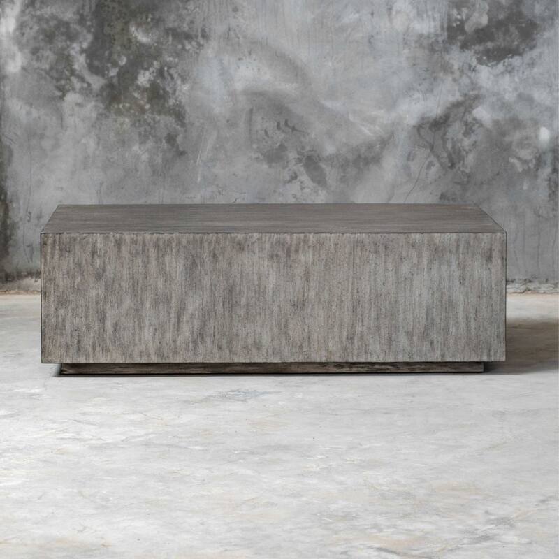 52" Gray Contemporary Rectangular Coffee Table