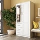 preview thumbnail 22 of 32, Palace Imports 100% Solid Wood Metro Wardrobe Armoire with Solid Wood or Mirrored Doors