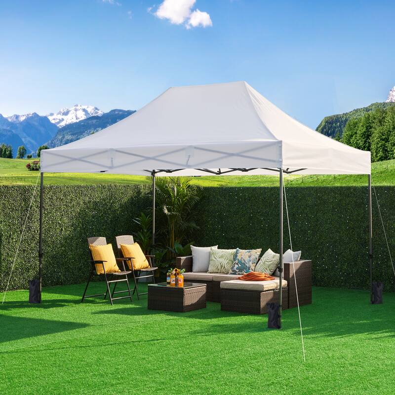 Yaheetech 10x15ft Pop Up Canopy Tent with Metal Frame for Outdoor