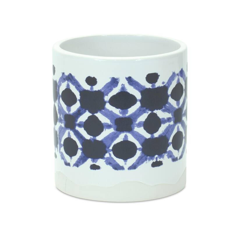 Abstract Print Ceramic Potted Planters - 6" - Set of 2