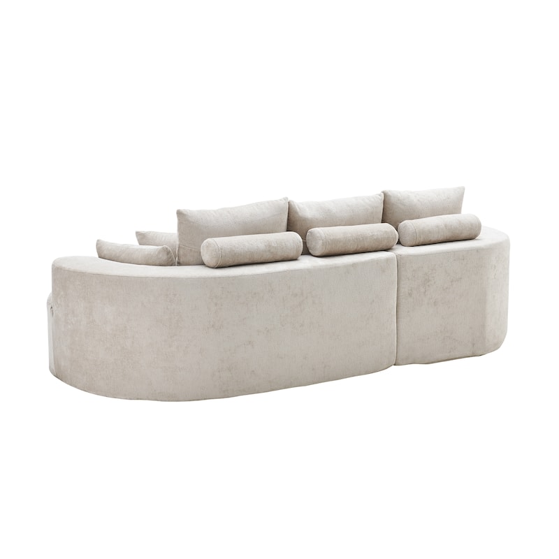 Christopher Knight Home - 106'' Cloud Curved Sectional Sofa with Right Chaise Lounge and Ultra-Soft Foam Comfort
