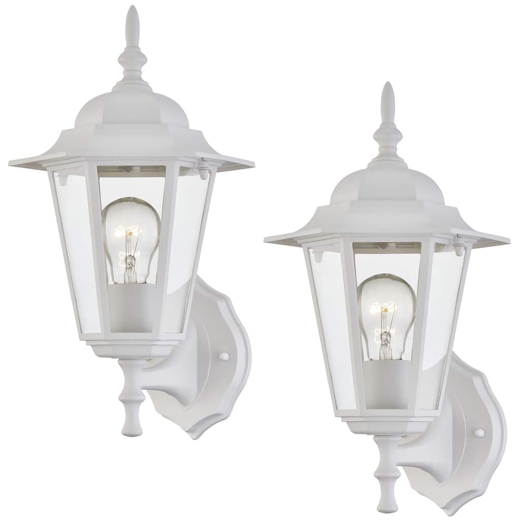 Light Outdoor Lantern Textured Wall Mount Light Set of 2