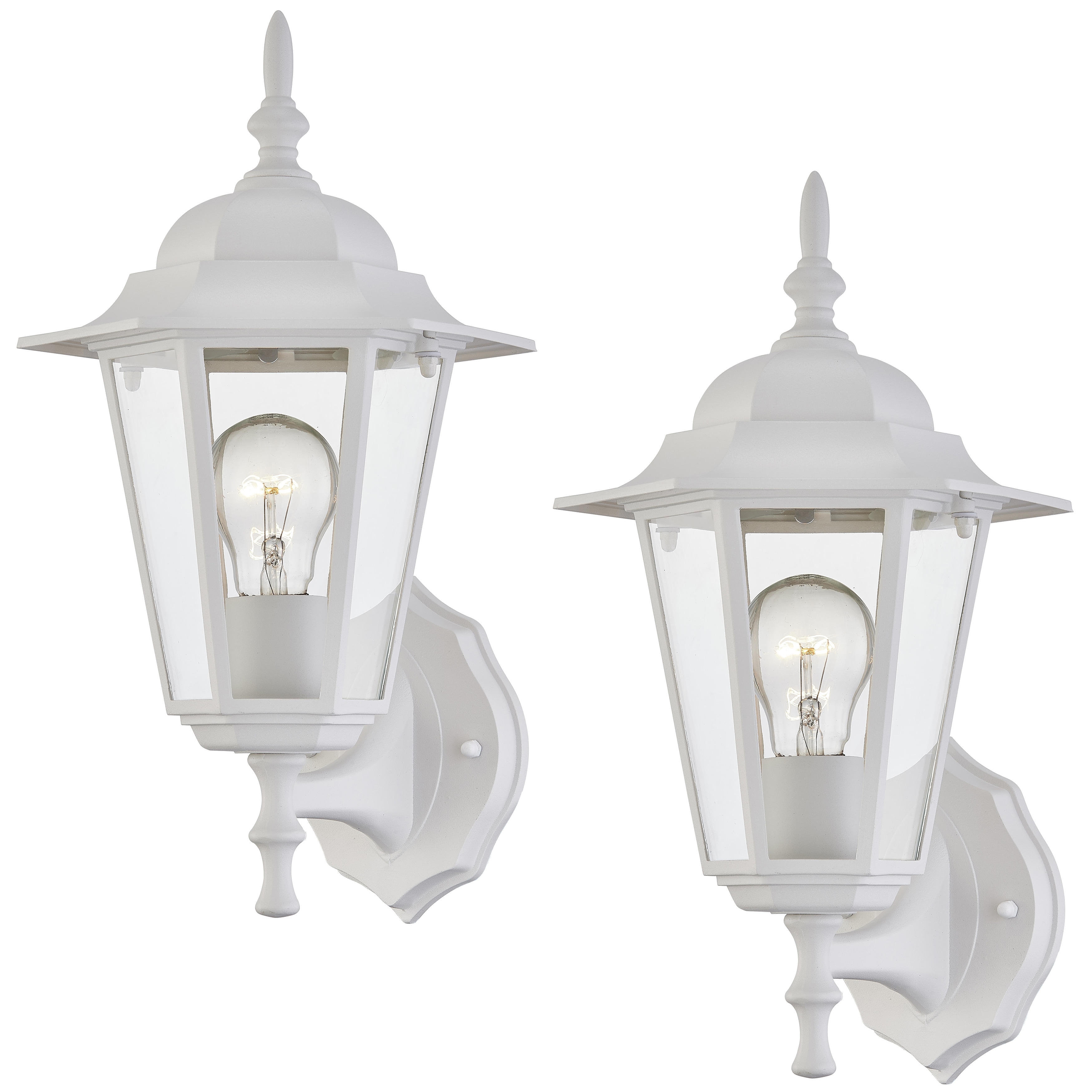 Light Outdoor Lantern Textured Wall Mount Light Set of 2