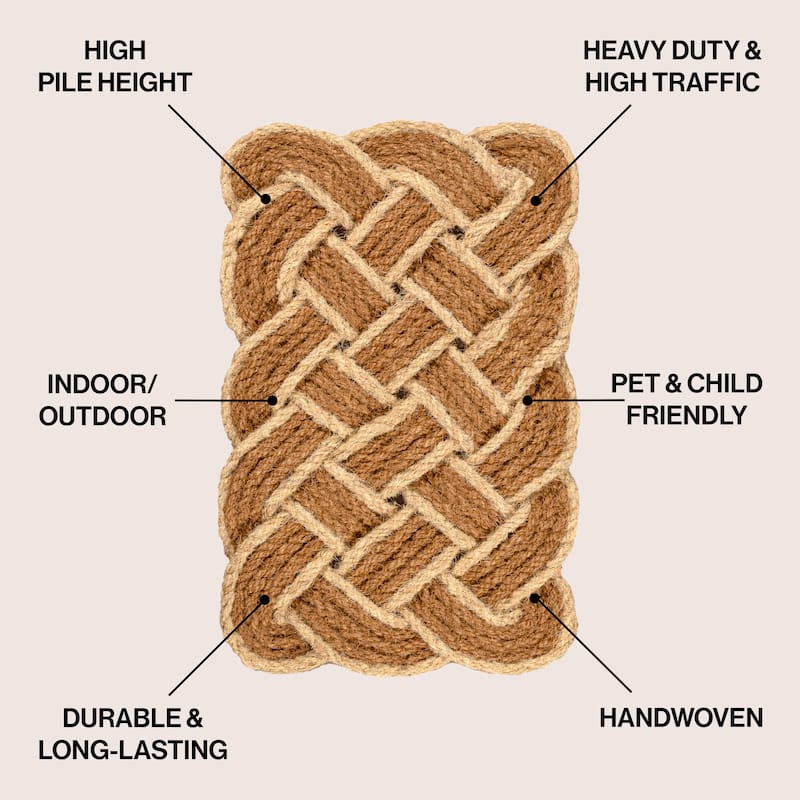 Maeve Classic Coastal Scalloped Basketweave Coir Indoor/Outdoor DoorMat