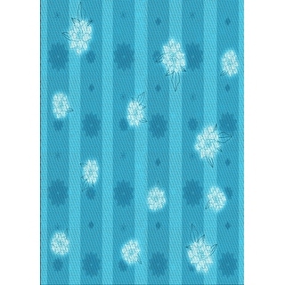 Ahgly Company Machine Washable Transitional Bright Cyan Blue Area Rugs ...