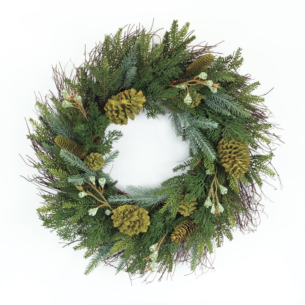 Mixed Pine Wreath - Multi - 23 x 23 x 6.25