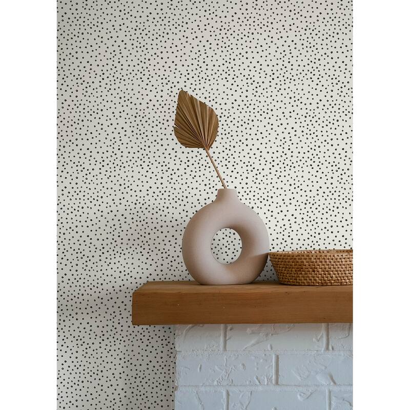 A-Street Prints Cassie Black Petite Polka Wallpaper