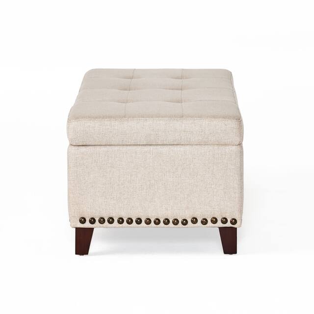 Gavin Tufted Fabric Storage Bench by Christopher Knight Home