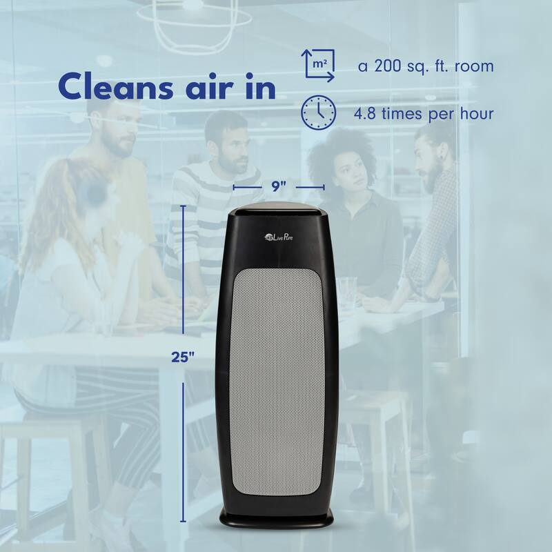 LivePure LP270THP Sierra Series Digital Tall Tower Air Purifier with Permanent Filtration