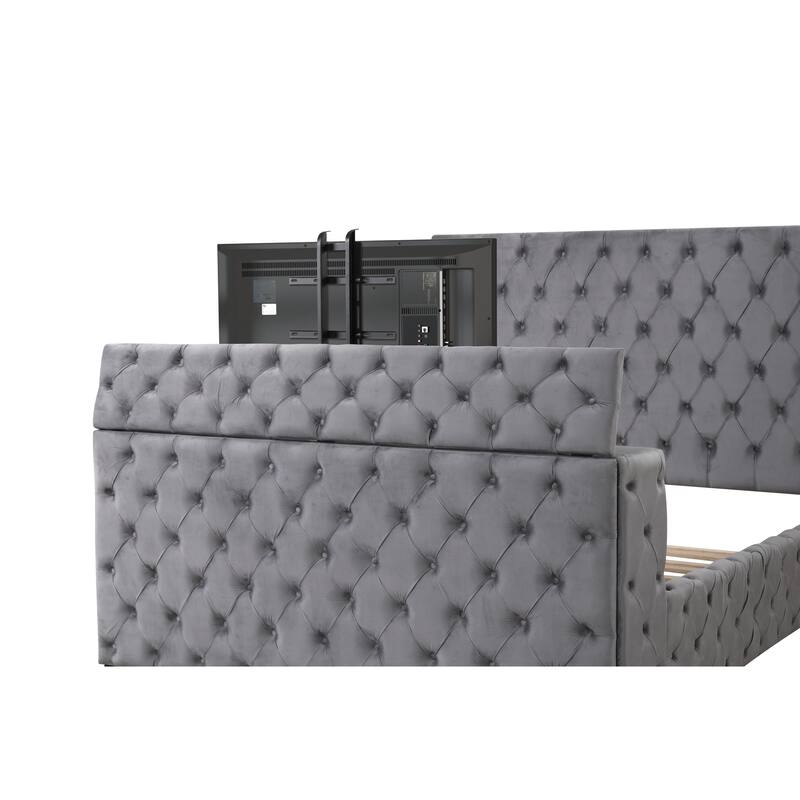 Encore King / Queen 4PC / 5PCS Bedroom Set in Beige / Black / Gray