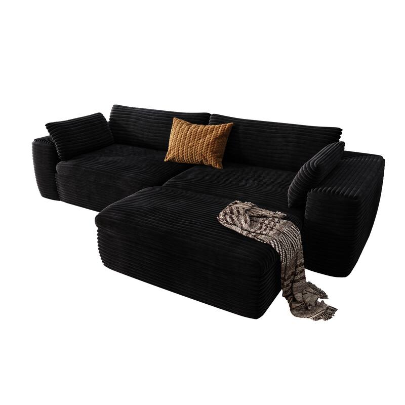 110" L Shaped Modern Minimalist Sofa